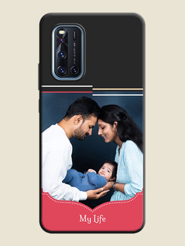 Custom Classic Plain Design with Name - Photo on Space Black Soft Matte Phone Cover - Vivo V19