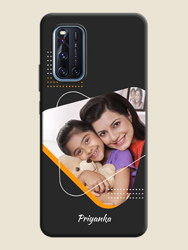Custom Yellow Triangle - Photo on Space Black Soft Matte Phone Cover - Vivo V19