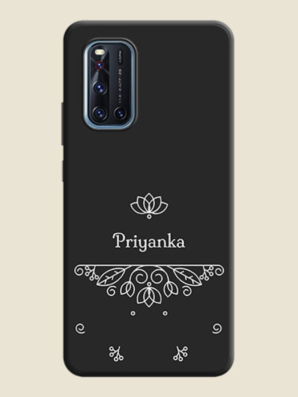 Custom Lotus Garden Custom Text On Space Black Personalized Soft Matte Phone Covers -Vivo V19