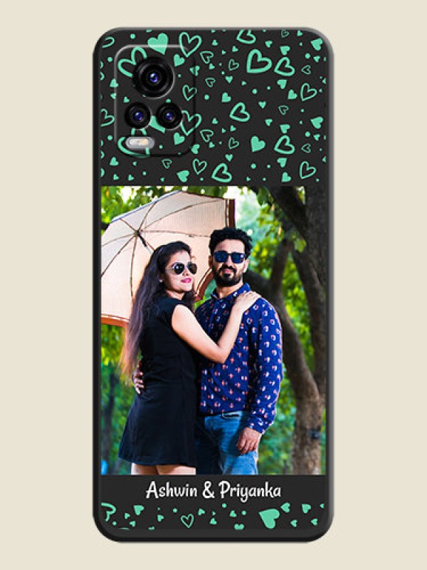 Custom Sea Green Indefinite Love Pattern on Photo on Space Black Soft Matte Mobile Cover - Vivo V20 2021