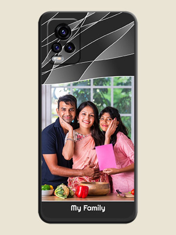 Custom Mixed Wave Lines on Photo on Space Black Soft Matte Mobile Cover - Vivo V20 2021