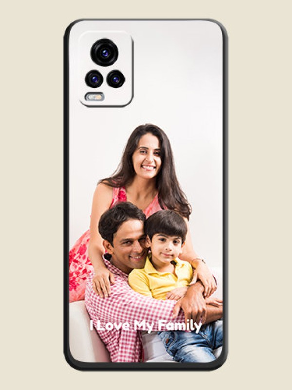 Custom Full Single Pic Upload With Text On Space Black Personalized Soft Matte Phone Covers -Vivo V20 2021