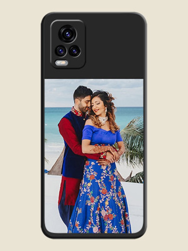 Custom Image Upload With Space Black Color On Custom Soft Matte Mobile Back Cover - Vivo V20 2021