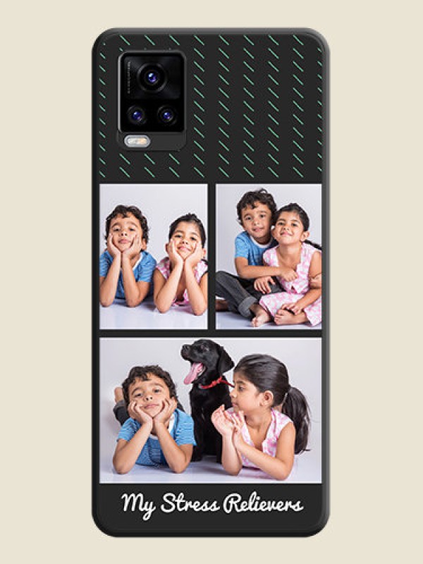 Custom Cross Dotted Pattern with 2 Image Holder  on Personalised Space Black Soft Matte Cases - Vivo V20 Pro 5G