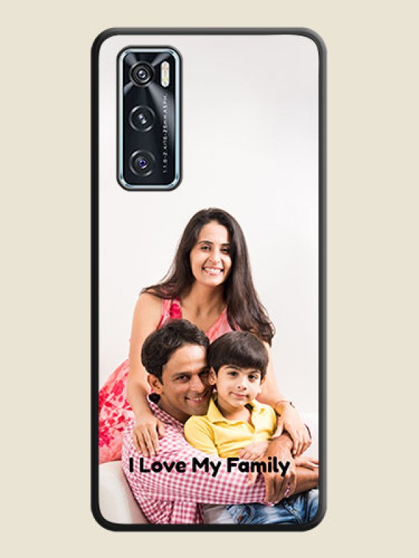 Custom Full Single Pic Upload With Text On Space Black Personalized Soft Matte Phone Covers -Vivo V20 Se
