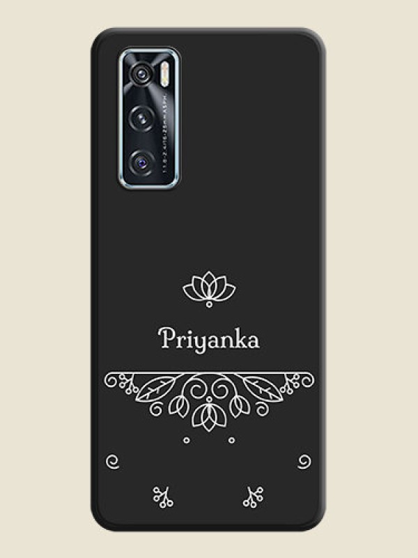 Custom Lotus Garden Custom Text On Space Black Personalized Soft Matte Phone Covers -Vivo V20 Se