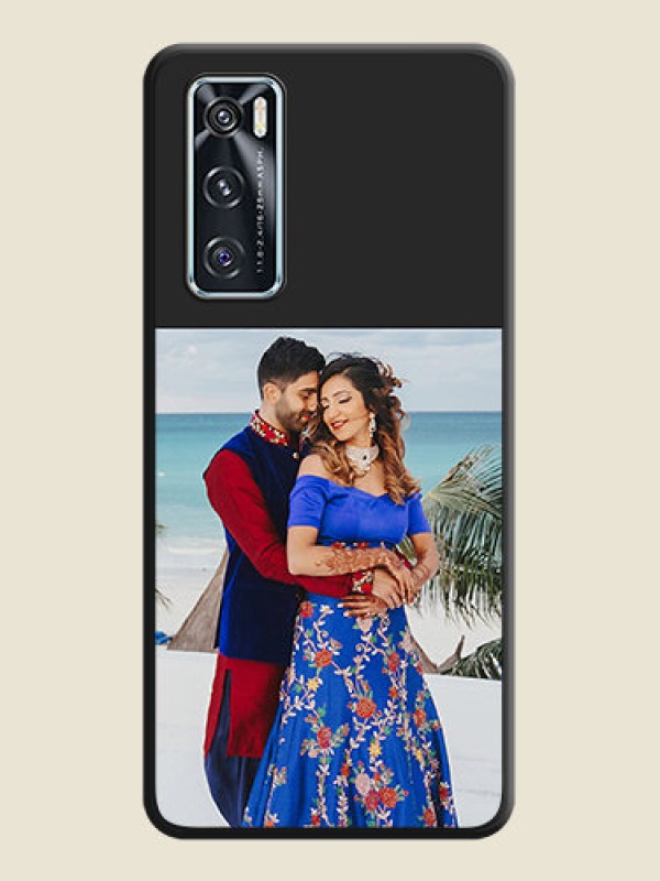 Custom Image Upload With Space Black Color On Custom Soft Matte Mobile Back Cover - Vivo V20 Se