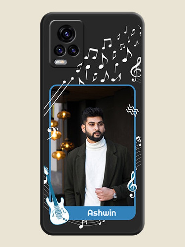 Custom Musical Theme Design with Text on Photo on Space Black Soft Matte Mobile Case - Vivo V20