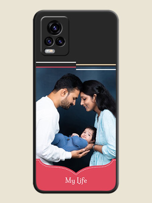 Custom Classic Plain Design with Name on Photo on Space Black Soft Matte Phone Cover - Vivo V20