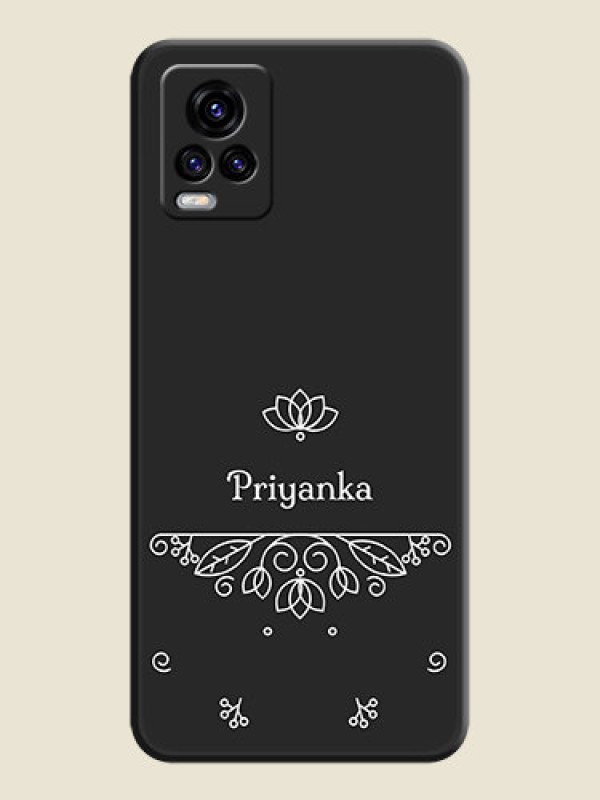 Custom Lotus Garden Custom Text On Space Black Personalized Soft Matte Phone Covers -Vivo V20