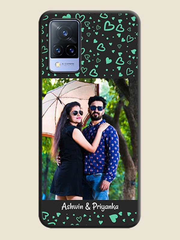Custom Sea Green Indefinite Love Pattern on Photo on Space Black Soft Matte Mobile Cover - Vivo V21 5G