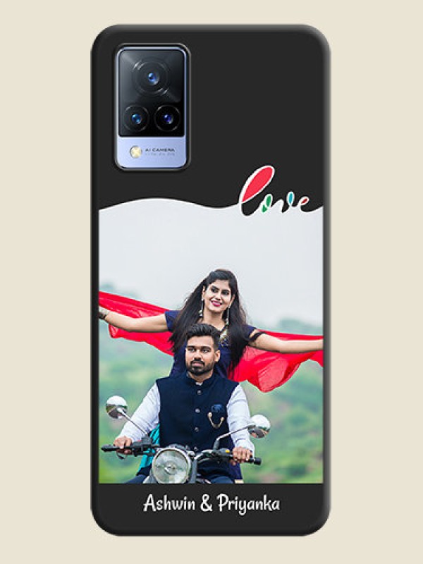 Custom Fall in Love Pattern with Picture on Photo on Space Black Soft Matte Mobile Case - Vivo V21 5G