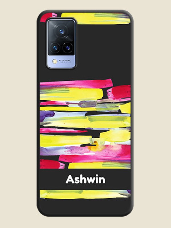 Custom Brush Coloured on Space Black Personalized Soft Matte Phone Covers - Vivo V21 5G