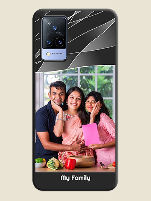 Custom Mixed Wave Lines on Photo on Space Black Soft Matte Mobile Cover - Vivo V21 5G