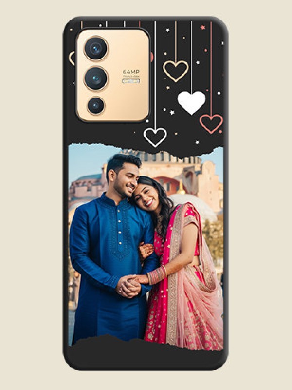 Custom Love Hangings with Splash Wave Picture on Space Black Custom Soft Matte Phone Back Cover - Vivo V23 5G