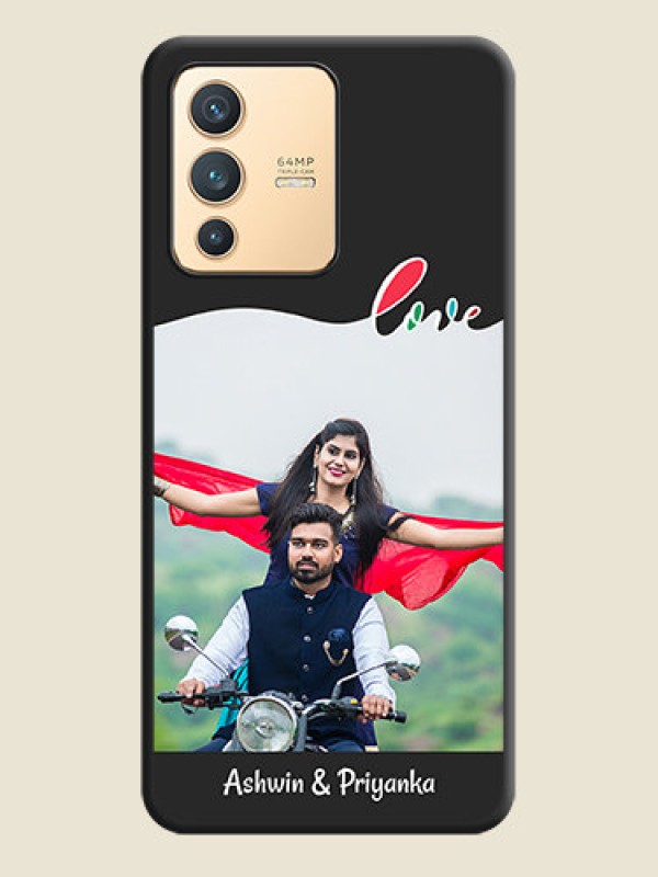 Custom Fall in Love Pattern with Picture on Photo on Space Black Soft Matte Mobile Case - Vivo V23 5G