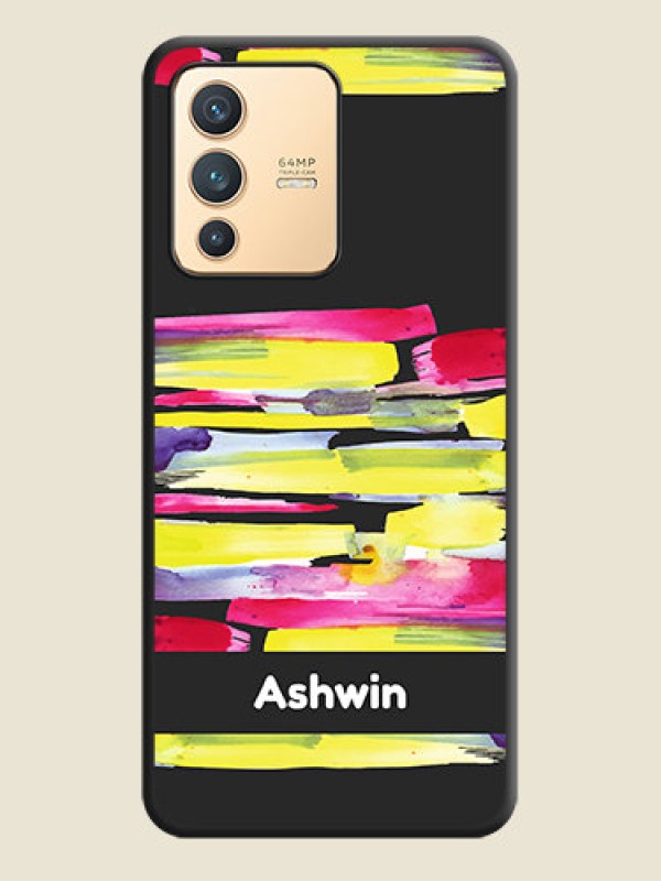 Custom Brush Coloured on Space Black Personalized Soft Matte Phone Covers - Vivo V23 5G