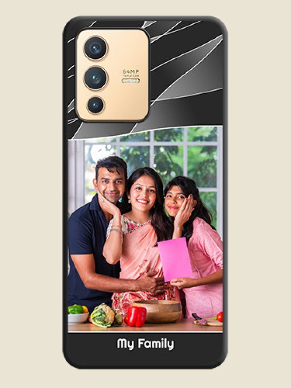 Custom Mixed Wave Lines on Photo on Space Black Soft Matte Mobile Cover - Vivo V23 5G