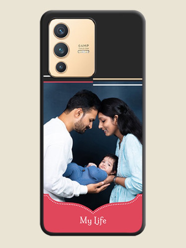 Custom Classic Plain Design with Name on Photo on Space Black Soft Matte Phone Cover - Vivo V23 5G