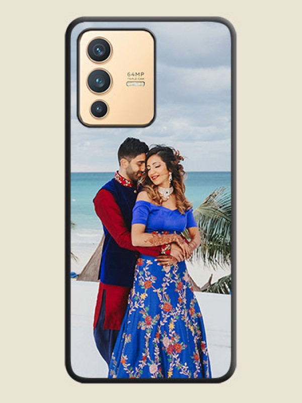 Custom Full Single Pic Upload On Space Black Personalized Soft Matte Phone Covers -Vivo V23 5G