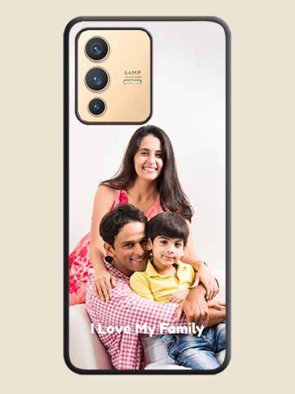 Custom Full Single Pic Upload With Text On Space Black Personalized Soft Matte Phone Covers -Vivo V23 5G