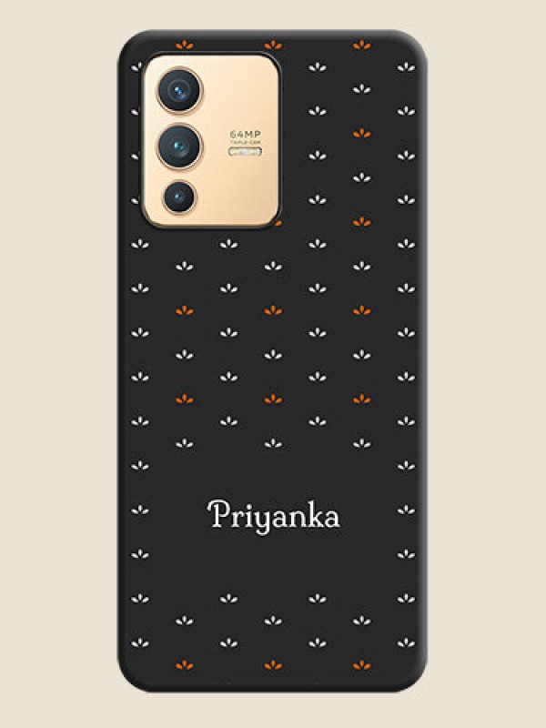 Custom Simple Pattern With Custom Text On Space Black Personalized Soft Matte Phone Covers -Vivo V23 5G