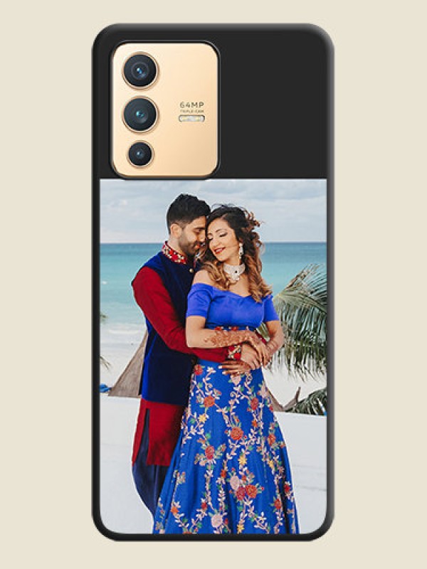 Custom Image Upload With Space Black Color On Custom Soft Matte Mobile Back Cover - Vivo V23 5G