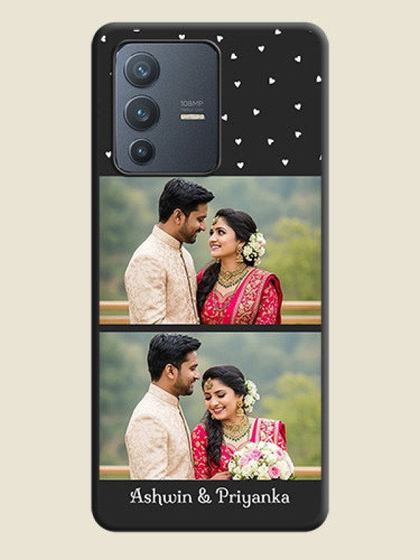 Custom Miniature Love Symbols with Name on Space Black Custom Soft Matte Back Cover - Vivo V23 Pro 5G
