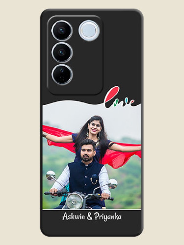 Custom Fall in Love Pattern with Picture on Photo on Space Black Soft Matte Mobile Case - Vivo V27