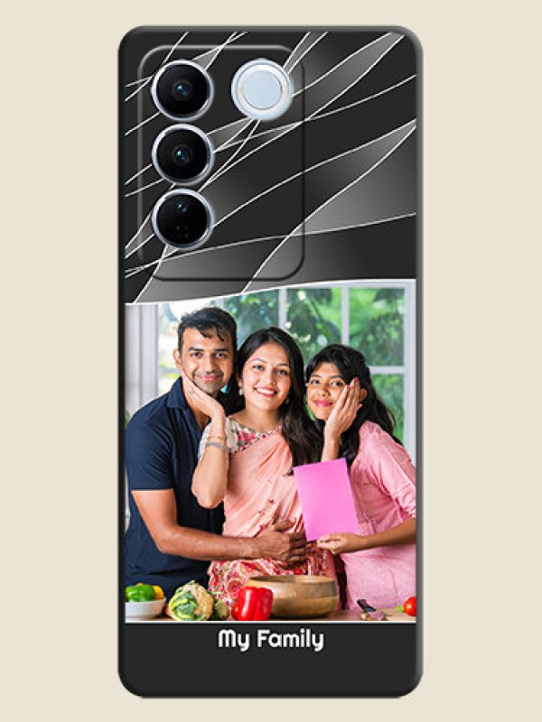 Custom Mixed Wave Lines on Photo on Space Black Soft Matte Mobile Cover - Vivo V27