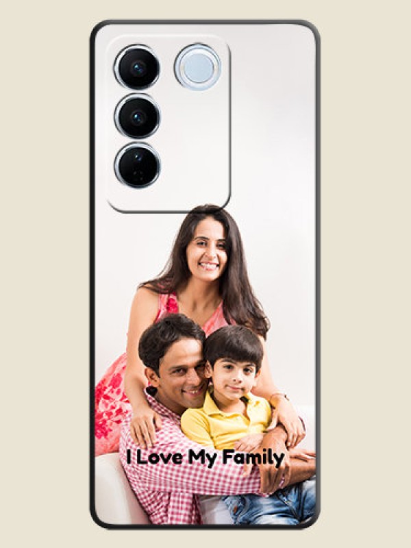 Custom Full Single Pic Upload With Text On Space Black Personalized Soft Matte Phone Covers -Vivo V27