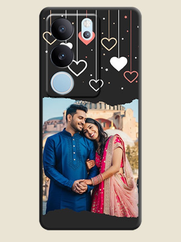 Custom Love Hangings with Splash Wave Picture On Space Black Custom Soft Matte Mobile Back Cover - Vivo V29 Pro 5G