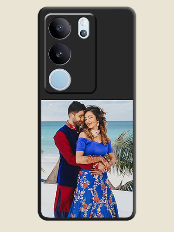 Custom Image Upload With Space Black Color On Custom Soft Matte Mobile Back Cover - Vivo V29 Pro 5G