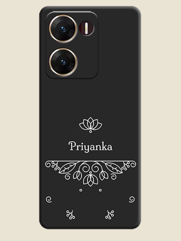 Custom Lotus Garden Custom Text On Space Black Custom Soft Matte Mobile Back Cover - Vivo V29E 5G