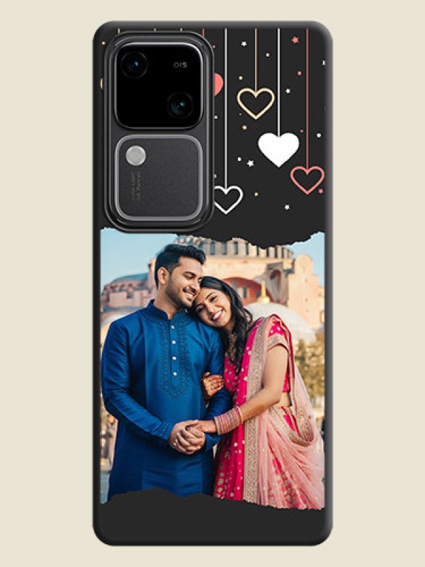 Custom Love Hangings with Splash Wave Picture on Space Black Custom Soft Matte Phone Back Cover - Vivo V30 5G