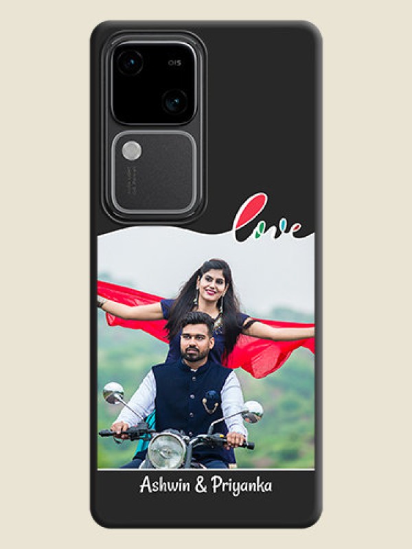 Custom Fall in Love Pattern with Picture - Photo on Space Black Soft Matte Mobile Case - Vivo V30 5G