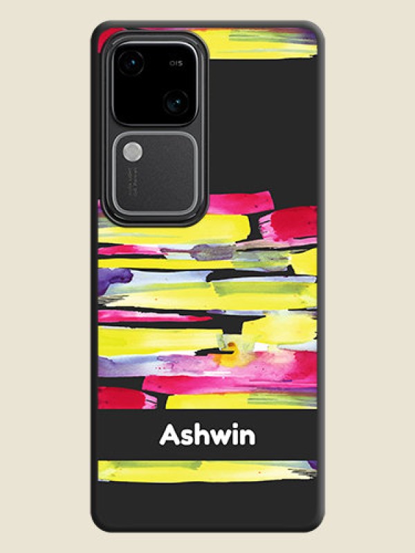 Custom Brush Coloured on Space Black Personalized Soft Matte Phone Covers - Vivo V30 5G
