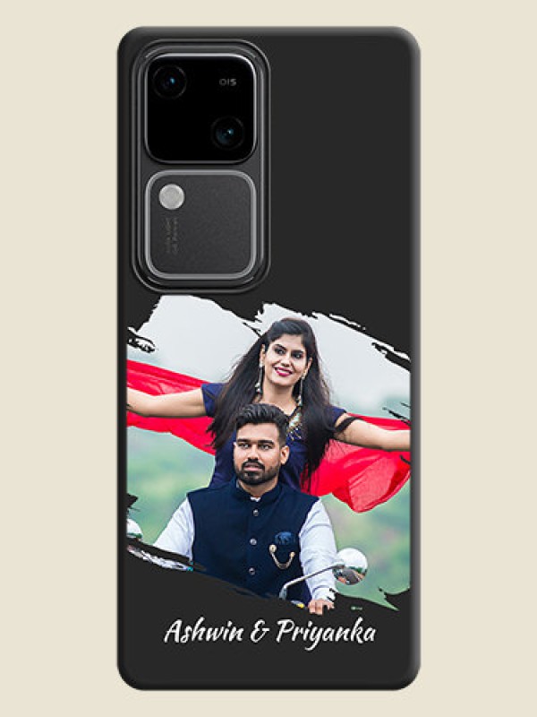 Custom Grunge Brush Strokes - Photo on Space Black Soft Matte Back Cover - Vivo V30 5G