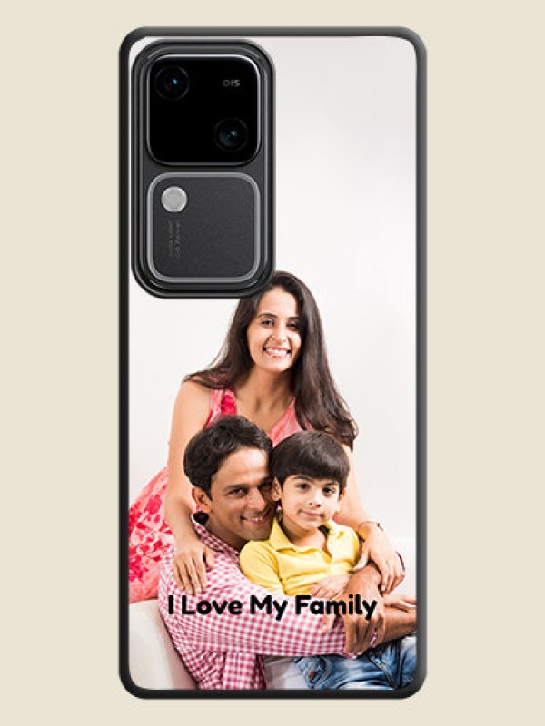 Custom Full Single Pic Upload With Text On Space Black Personalized Soft Matte Phone Covers - Vivo V30 5G