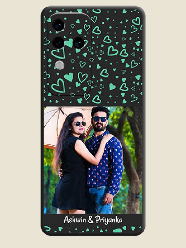 Custom Sea Green Indefinite Love Pattern - Photo on Space Black Soft Matte Mobile Cover - Vivo V30 Pro 5G