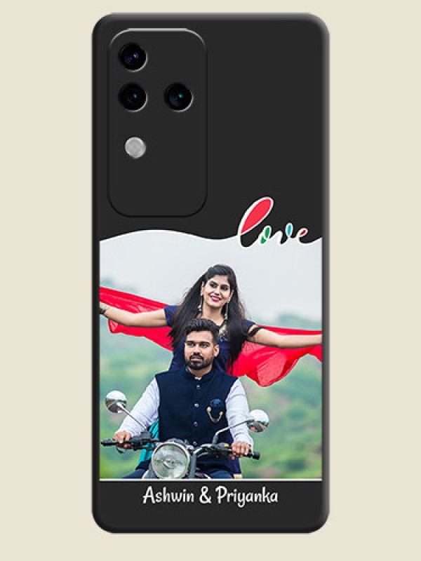 Custom Fall in Love Pattern with Picture - Photo on Space Black Soft Matte Mobile Case - Vivo V30 Pro 5G