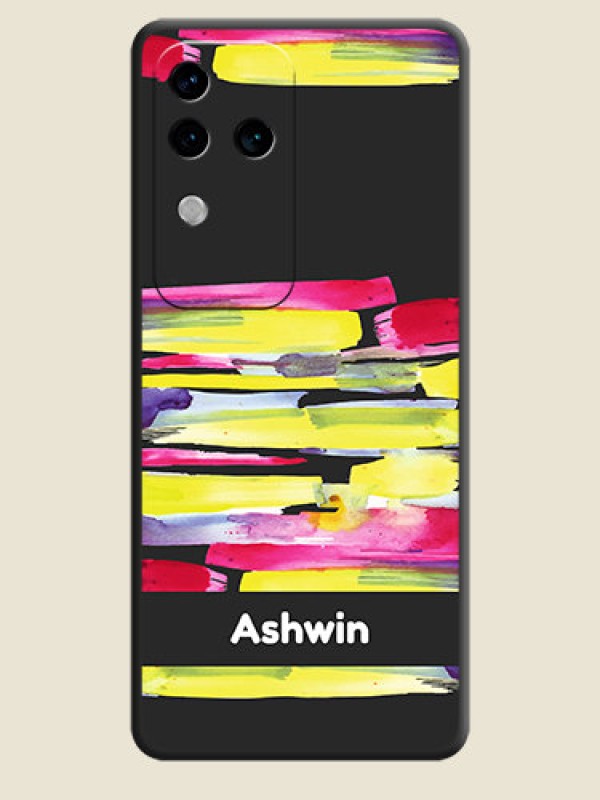 Custom Brush Coloured on Space Black Personalized Soft Matte Phone Covers - Vivo V30 Pro 5G