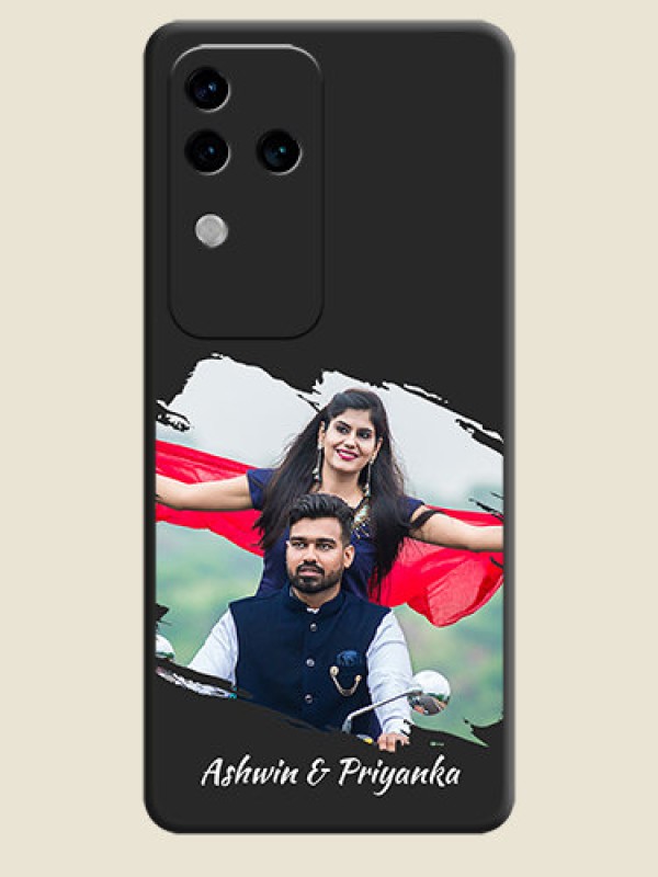 Custom Grunge Brush Strokes - Photo on Space Black Soft Matte Back Cover - Vivo V30 Pro 5G