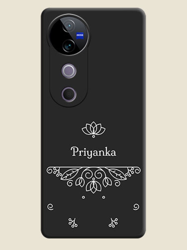 Custom Lotus Garden Custom Text On Space Black Custom Soft Matte Mobile Back Cover - Vivo V40 5G