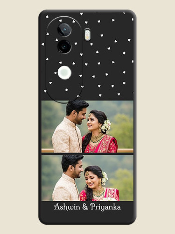 Custom Miniature Love Symbols with Name On Space Black Custom Soft Matte Mobile Back Cover - Vivo V40e 5G