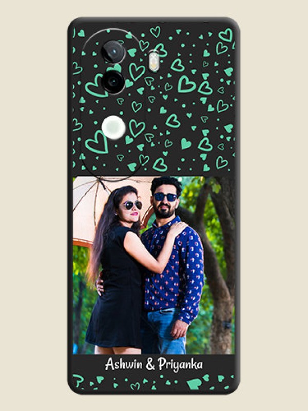 Custom Sea Green Indefinite Love Pattern on Photo On Space Black Custom Soft Matte Mobile Back Cover - Vivo V40e 5G