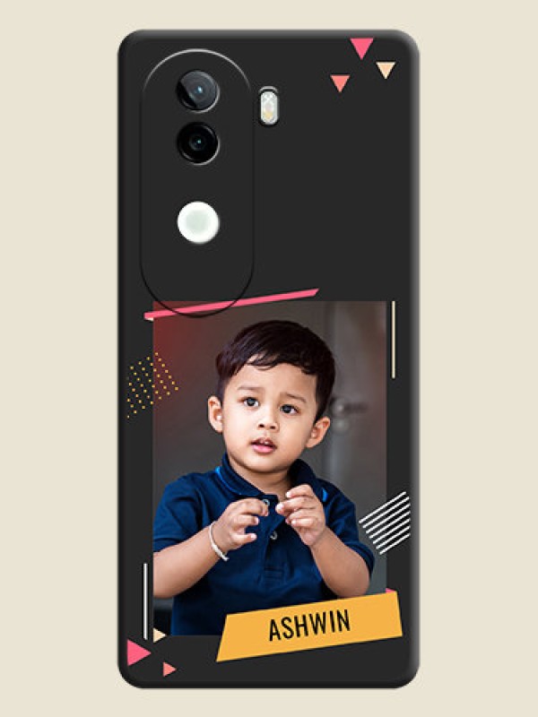 Custom Photo Frame with Triangle Small Dots on Photo On Space Black Custom Soft Matte Mobile Back Cover - Vivo V40e 5G