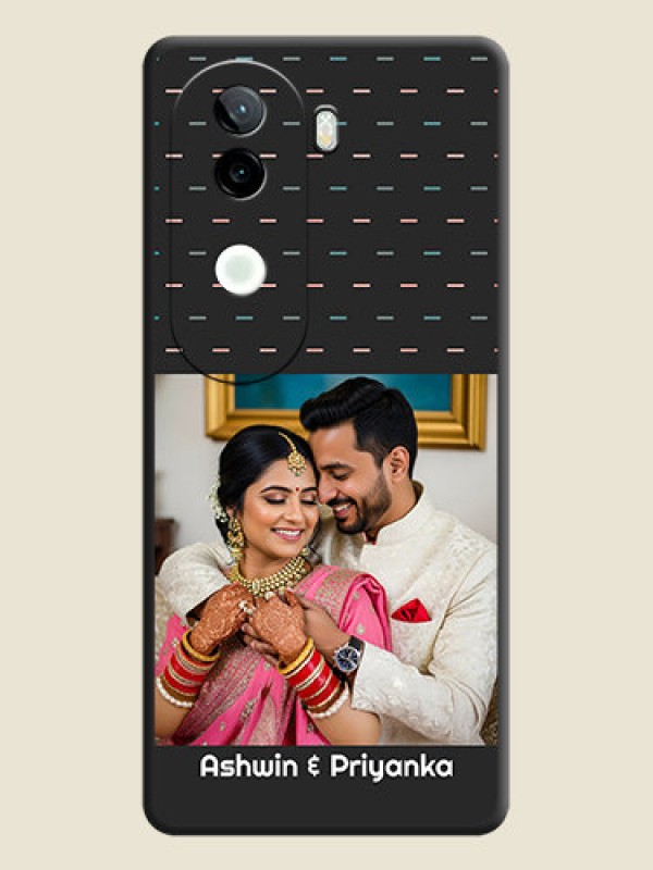 Custom Line Pattern Design with Text On Space Black Custom Soft Matte Mobile Back Cover - Vivo V40e 5G