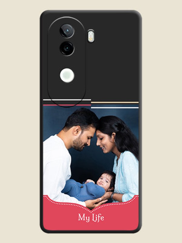 Custom Classic Plain Design with Name On Space Black Custom Soft Matte Mobile Back Cover - Vivo V40e 5G