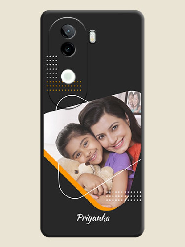 Custom Yellow Triangle on Photo On Space Black Custom Soft Matte Mobile Back Cover - Vivo V40e 5G